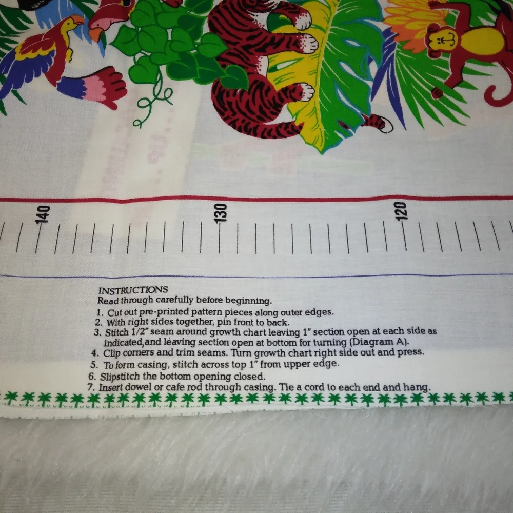 FABRIC Cranston Print Works Rainbow Jungle Growth Chart Panel